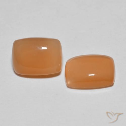 2.83 ct natürliche Pfirsich-orange Mondstein-Edelsteine, Kissen, Lichtdurchlässig