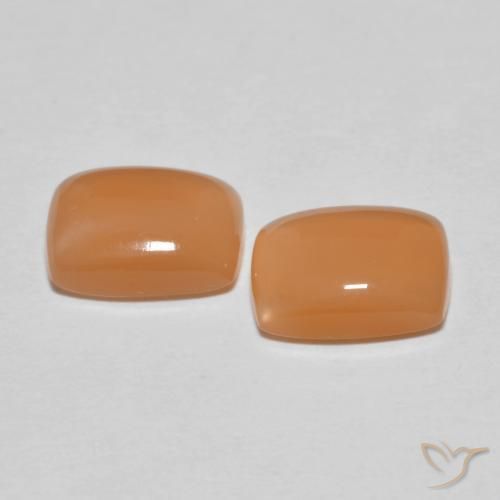 2.83 ct natürliche Pfirsich-orange Mondstein-Edelsteine, Kissen, Lichtdurchlässig