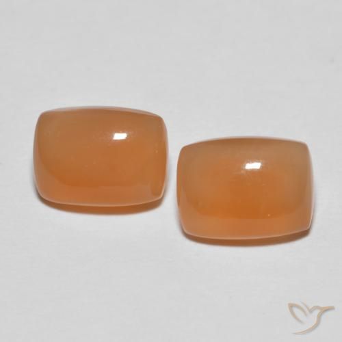 2.69ctw Natürlicher Pfirsich-orange Mondstein, Kissen, Transparent