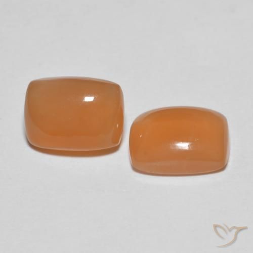 2.69 ct natürliche Pfirsich-orange Mondstein-Edelsteine, Kissen, Transparent