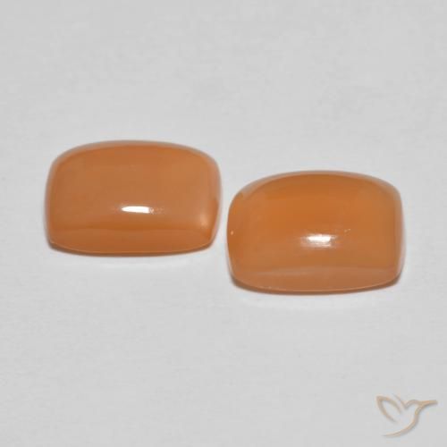 2.69 ct natürliche Pfirsich-orange Mondstein-Edelsteine, Kissen, Transparent