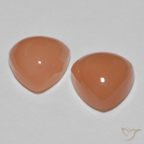 4.06 ct natürliche Tiefer Pfirsich Mondstein-Edelsteine, Trillion, Lichtdurchlässig