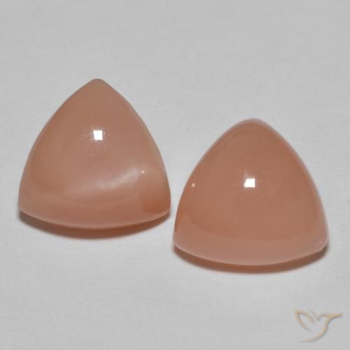 3.52ctw Natürlicher Pinkish Peach Mondstein, Trillion, Lichtundurchlässig