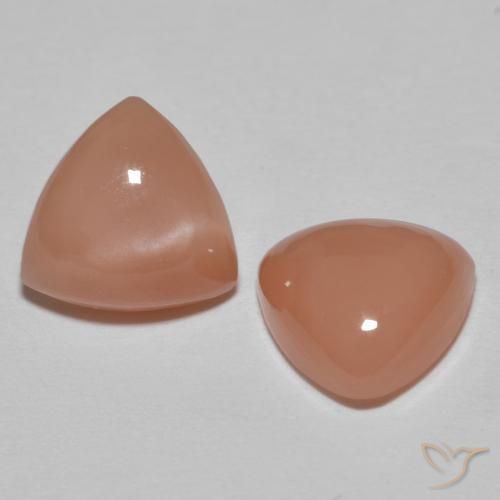 3.52 ct natürliche Pinkish Peach Mondstein-Edelsteine, Trillion, Lichtundurchlässig