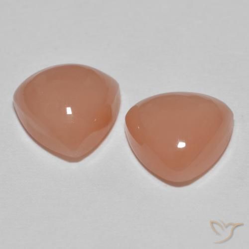 3.52 ct natürliche Pinkish Peach Mondstein-Edelsteine, Trillion, Lichtundurchlässig