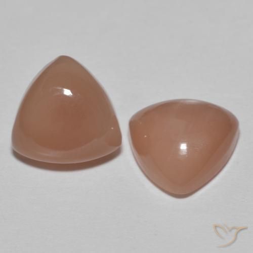3.21 ct natürliche Tiefer Pfirsich Mondstein-Edelsteine, Trillion, Lichtdurchlässig