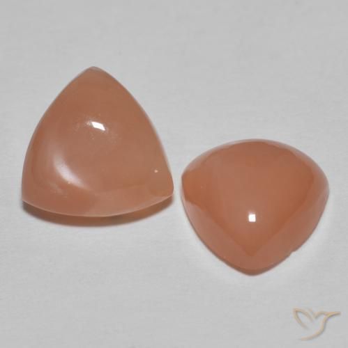 3.23 ct natürliche Tiefer Pfirsich Mondstein-Edelsteine, Trillion, Lichtdurchlässig
