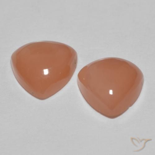 3.23 ct natürliche Tiefer Pfirsich Mondstein-Edelsteine, Trillion, Lichtdurchlässig