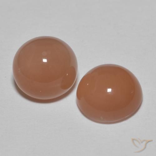 2.92 ct natürliche bräunlicher Pfirsich Mondstein-Edelsteine, Runden, Lichtdurchlässig