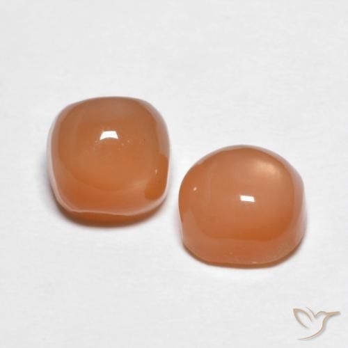 2.40 ct natürliche Warme Aprikosenorange Mondstein-Edelsteine, Kissen, Lichtdurchlässig
