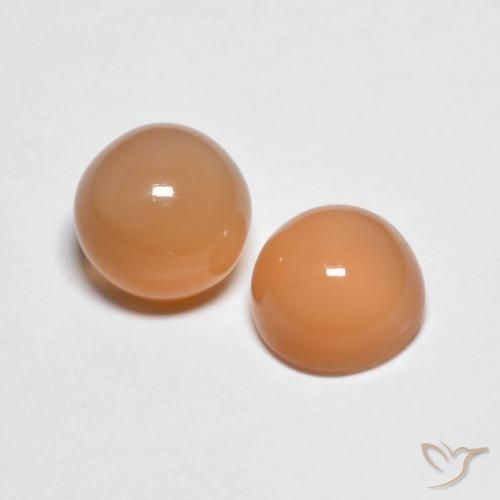 3.28 ct natürliche Medium Light-Orange Mondstein-Edelsteine, Runden, Transparent