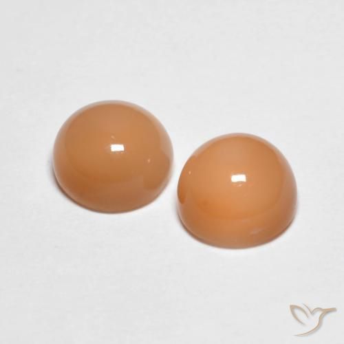 3.28 ct natürliche Medium Light-Orange Mondstein-Edelsteine, Runden, Transparent