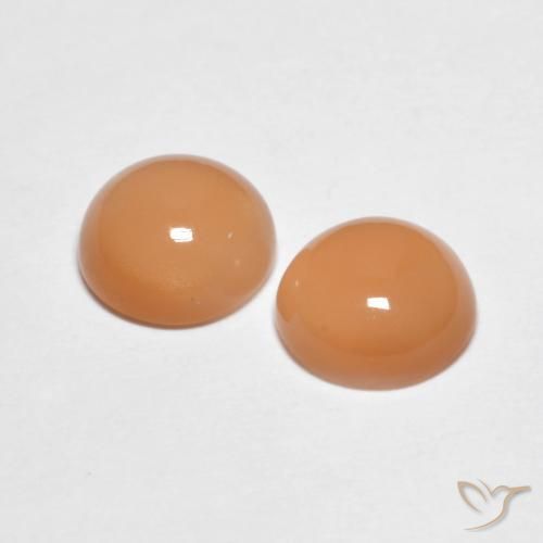 2.81 ct natürliche Medium Light-Orange Mondstein-Edelsteine, Runden, Transparent