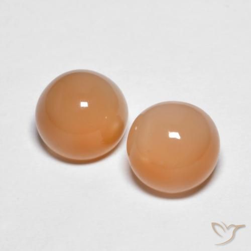3.22ctw Natürlicher Cantaloupe-Orange Mondstein, Runden, Transparent