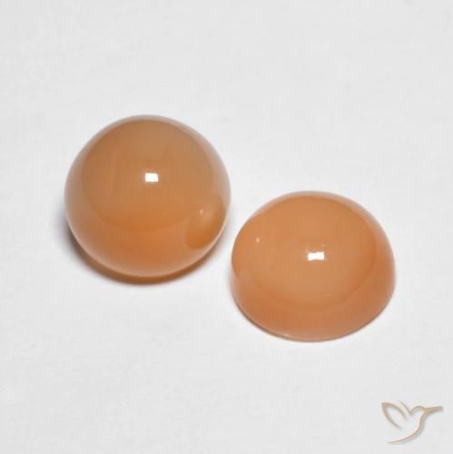 3.22 ct natürliche Cantaloupe-Orange Mondstein-Edelsteine, Runden, Transparent