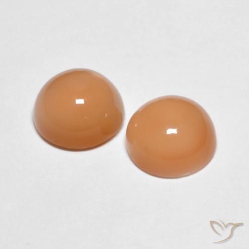 3.22 ct natürliche Cantaloupe-Orange Mondstein-Edelsteine, Runden, Transparent