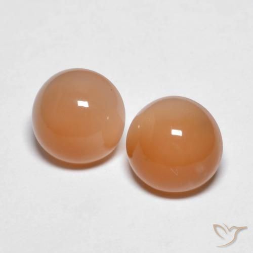 2.74ctw Natürlicher Medium Light-Orange Mondstein, Runden, Transparent
