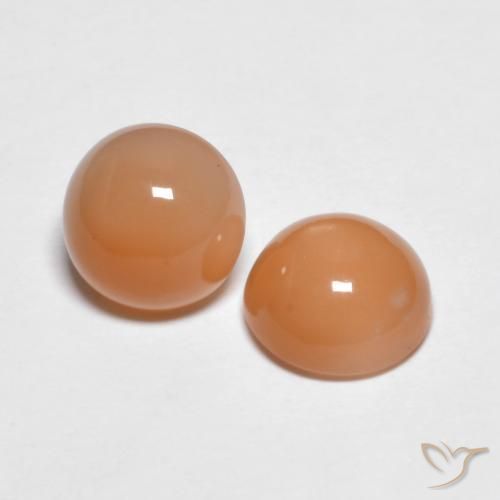 2.74 ct natürliche Medium Light-Orange Mondstein-Edelsteine, Runden, Transparent