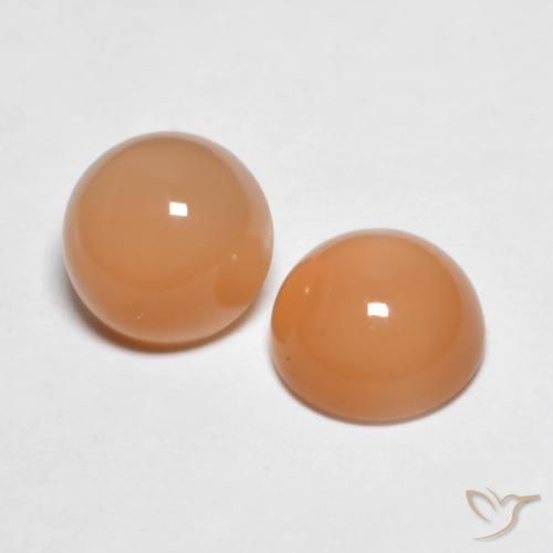 3.04 ct natürliche Cantaloupe-Orange Mondstein-Edelsteine, Runden, Transparent