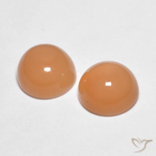 3.04 ct natürliche Cantaloupe-Orange Mondstein-Edelsteine, Runden, Transparent