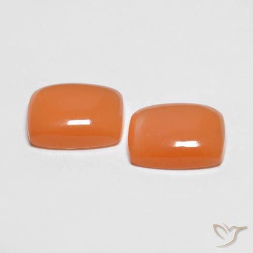 2.69 ct natürliche Warme Aprikosenorange Mondstein-Edelsteine, Kissen, Lichtdurchlässig