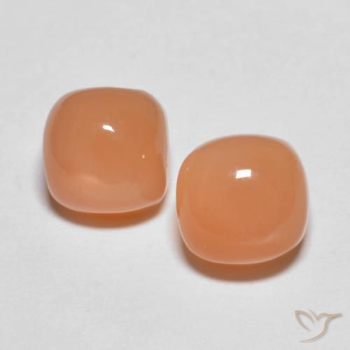 3.97ctw Natürlicher Mittelorange Mondstein, Kissen, Transparent