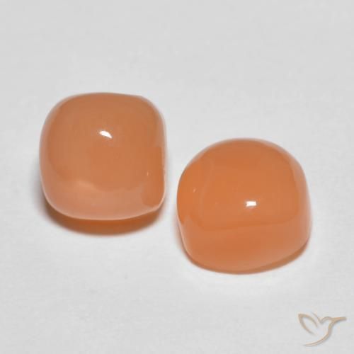3.97 ct natürliche Mittelorange Mondstein-Edelsteine, Kissen, Transparent