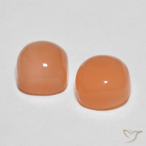 3.97 ct natürliche Mittelorange Mondstein-Edelsteine, Kissen, Transparent