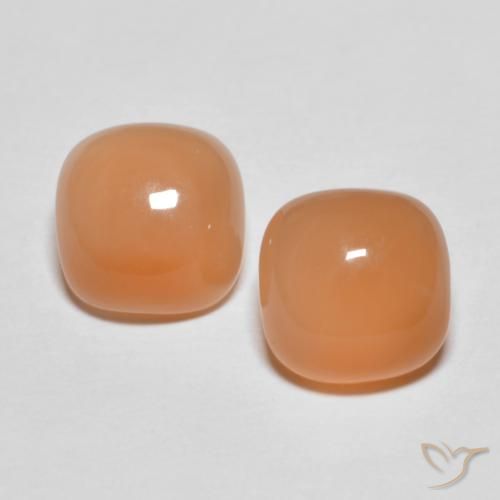 4.62ctw Natürlicher Pfirsich-orange Mondstein, Kissen, Lichtdurchlässig
