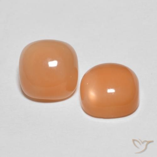 4.62 ct natürliche Pfirsich-orange Mondstein-Edelsteine, Kissen, Lichtdurchlässig