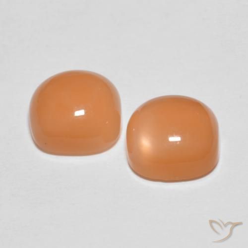 4.62 ct natürliche Pfirsich-orange Mondstein-Edelsteine, Kissen, Lichtdurchlässig