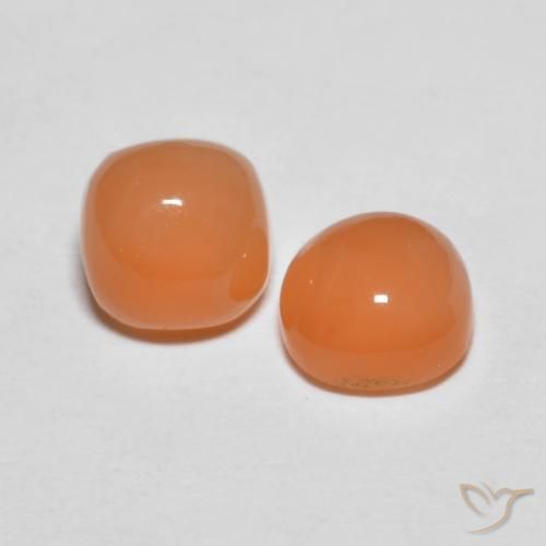 2.17 ct natürliche Pfirsich-orange Mondstein-Edelsteine, Kissen, Lichtdurchlässig