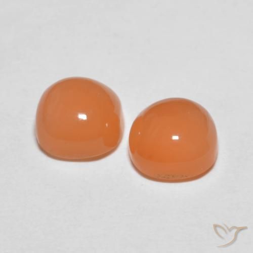 2.17 ct natürliche Pfirsich-orange Mondstein-Edelsteine, Kissen, Lichtdurchlässig