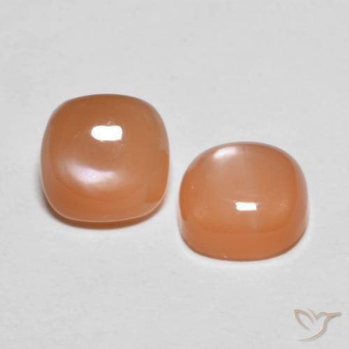 2.78 ct natürliche Cantaloupe-Orange Mondstein-Edelsteine, Kissen, Lichtdurchlässig