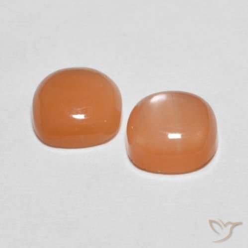 2.78 ct natürliche Cantaloupe-Orange Mondstein-Edelsteine, Kissen, Lichtdurchlässig