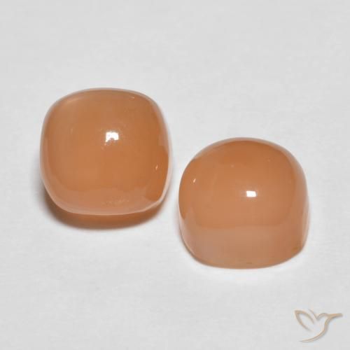 3.98 ct natürliche Cantaloupe-Orange Mondstein-Edelsteine, Kissen, Lichtdurchlässig