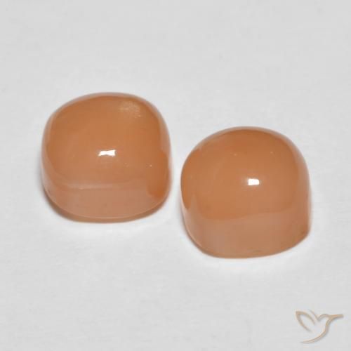 3.98 ct natürliche Cantaloupe-Orange Mondstein-Edelsteine, Kissen, Lichtdurchlässig