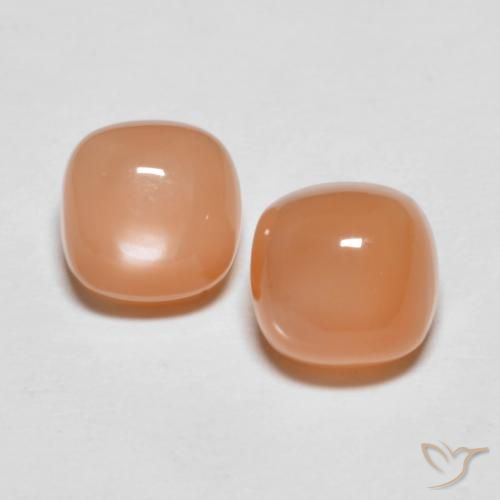 3.52ctw Natürlicher Mittelorange Mondstein, Kissen, Lichtdurchlässig