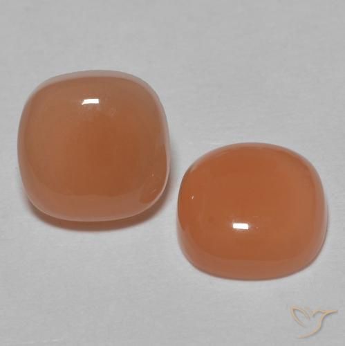 2.49 ct natürliche Helles rötliches Orange Mondstein-Edelsteine, Kissen, Lichtdurchlässig
