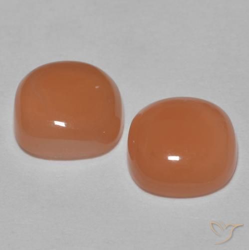 2.49 ct natürliche Helles rötliches Orange Mondstein-Edelsteine, Kissen, Lichtdurchlässig
