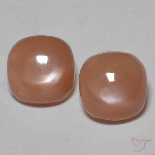 1.82ctw Natürlicher Mittelorange Mondstein, Kissen, Lichtundurchlässig, Photo A