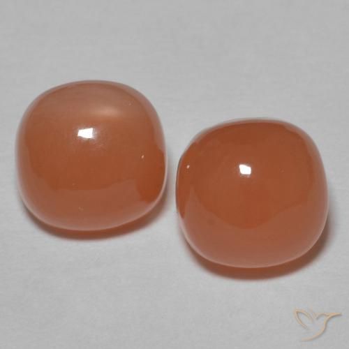 2.32ctw Natürlicher tieforange Mondstein, Kissen, Lichtdurchlässig