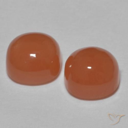 2.32 ct natürliche tieforange Mondstein-Edelsteine, Kissen, Lichtdurchlässig