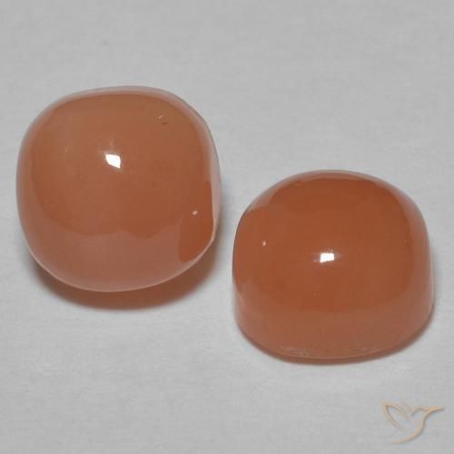 2.41 ct natürliche bräunlicher Pfirsich Mondstein-Edelsteine, Kissen, Lichtdurchlässig
