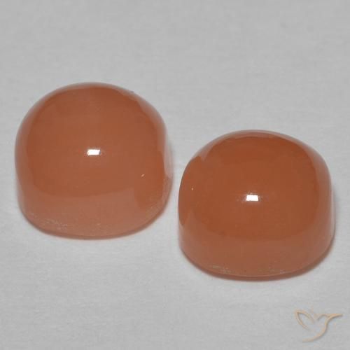 2.41 ct natürliche bräunlicher Pfirsich Mondstein-Edelsteine, Kissen, Lichtdurchlässig