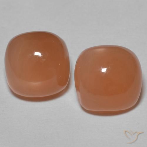 3.18 ct natürliche bräunlicher Pfirsich Mondstein-Edelsteine, Kissen, Lichtdurchlässig