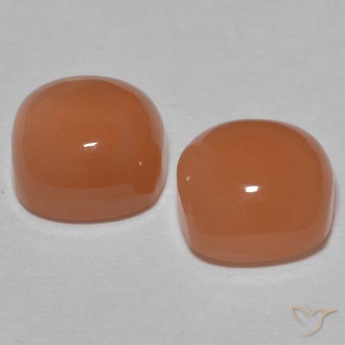 3.18 ct natürliche bräunlicher Pfirsich Mondstein-Edelsteine, Kissen, Lichtdurchlässig