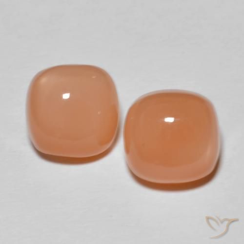 4.98 ct natürliche Cantaloupe-Orange Mondstein-Edelsteine, Kissen, Lichtdurchlässig