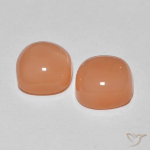4.98 ct natürliche Cantaloupe-Orange Mondstein-Edelsteine, Kissen, Lichtdurchlässig