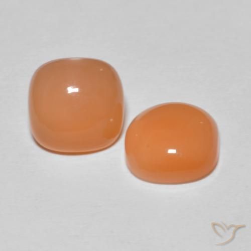 3.53 ct natürliche Helles rötliches Orange Mondstein-Edelsteine, Kissen, Lichtdurchlässig